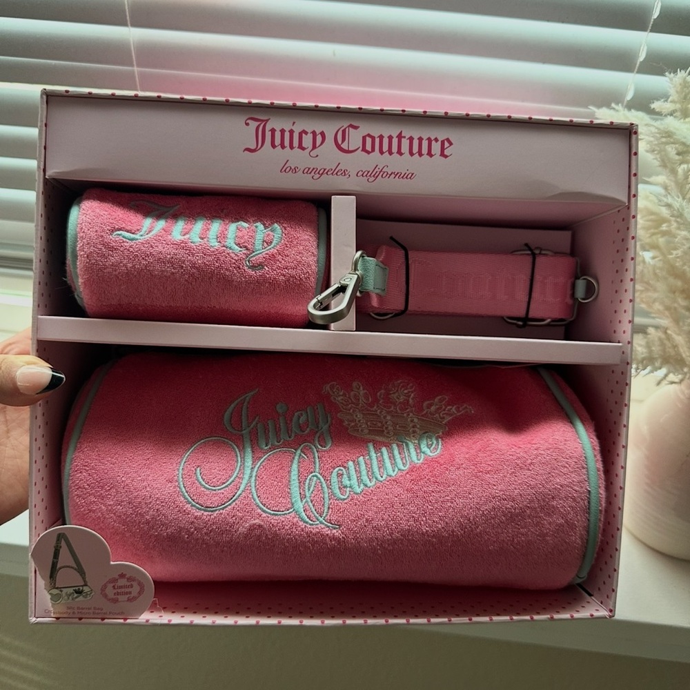 Juicy Couture Barrel Bag Pink set 3 price bundle new in box princess pink